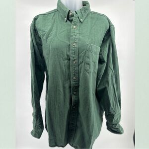 L.L. Bean Vintage Men’s Flannel Button Front Shirt - Green Men’s Size Large Tall